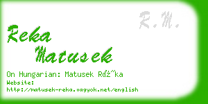 reka matusek business card